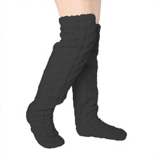 Over The Knee Fuzzy Socks Women Cozy Thigh High Leg Warmers Soft Slipper