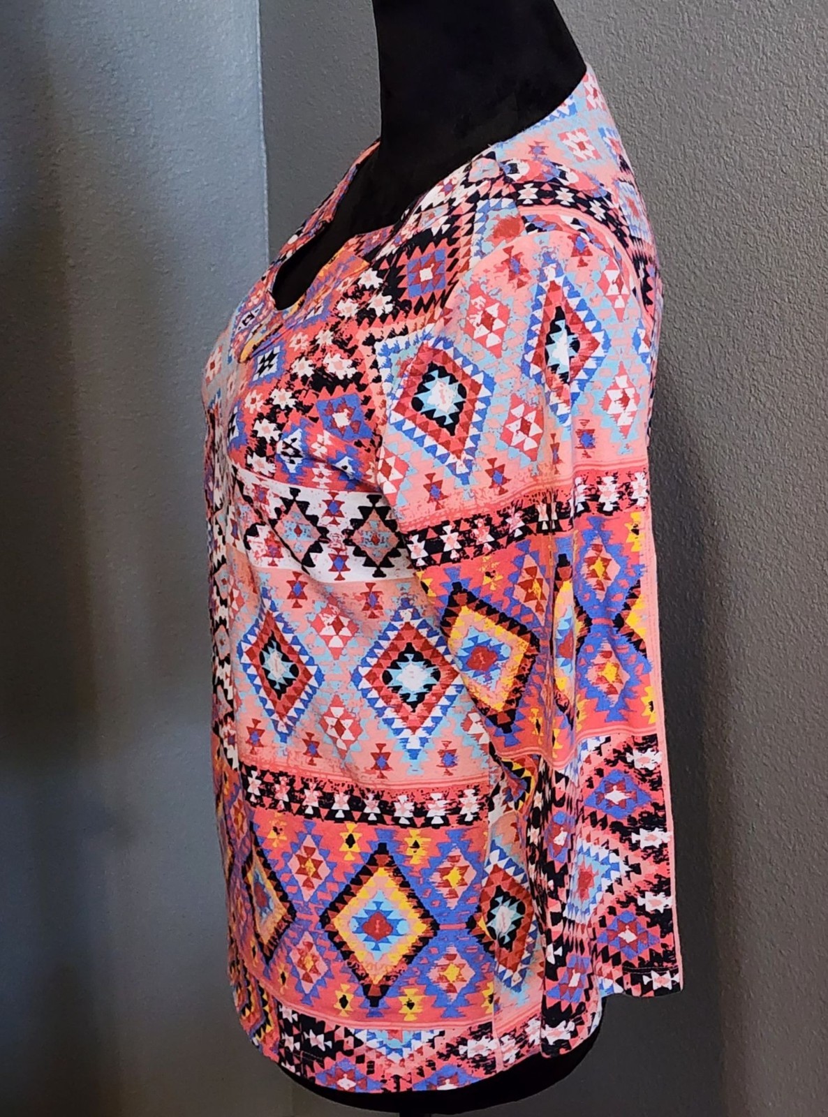 Ruby Rd Womens Blouse Medium Multicolor Aztec Geo… - image 5