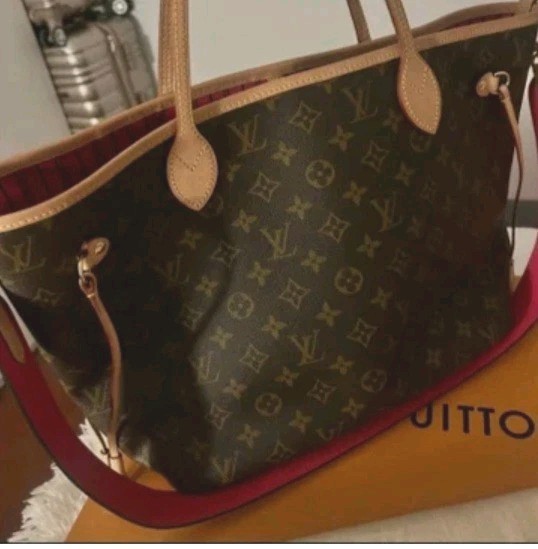 Louis Vuitton Neverfull Tote MM Brown Canvas Monogram