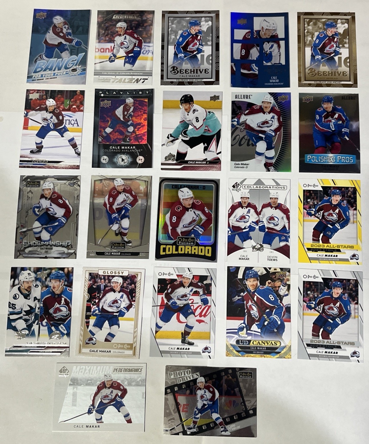 CALE MAKAR-22 Card Lot From Various UD/Opc Sets -C/W Retro Rainbow Card-See Pics