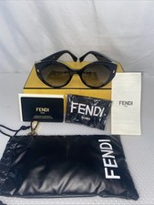 FENDI FE40091U Shiny Black Smoked Gradient O1B 55 21 140 RX New Authentic