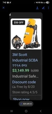 3M Scott Industrial SCBA 2216 PSI Aluminum 30 Min Cylinder with AV-3000 