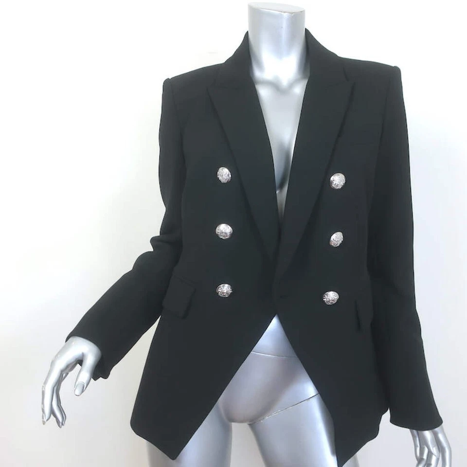 Veronica Beard Miller Dickey Jacket Black/Silver Size 8 Double Breasted Blazer - Image 2 of 4
