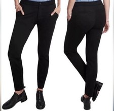 American Giant Ponte Slim Straight Ankle Pants Size 4 Black Zip Closure USA Made