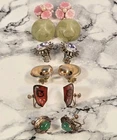 LOT OF (6) Pairs Of Vintage Costume Jewelry Earrings -- (Screw Back & Clip-On)