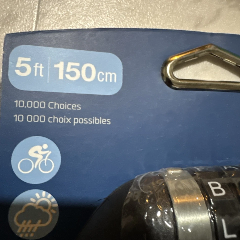 X2 Bike trava de bicicleta 5 pés combinação de palavras reajustável cabo de aço flexível - Imagem 3 de 4