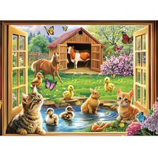 500 Piece Puzzles for Adults Funny Cat Animal Jigsaw 500 Pieces.