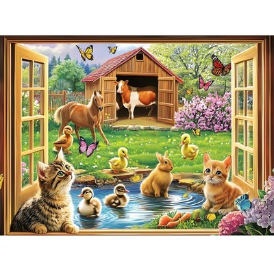 500 Piece Puzzles for Adults Funny Cat Animal Jigsaw 500 Pieces.