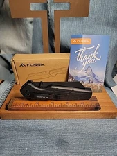 Flissa Knife Black Folding Pocket 4.75" Tanto Point Blade F014032AE