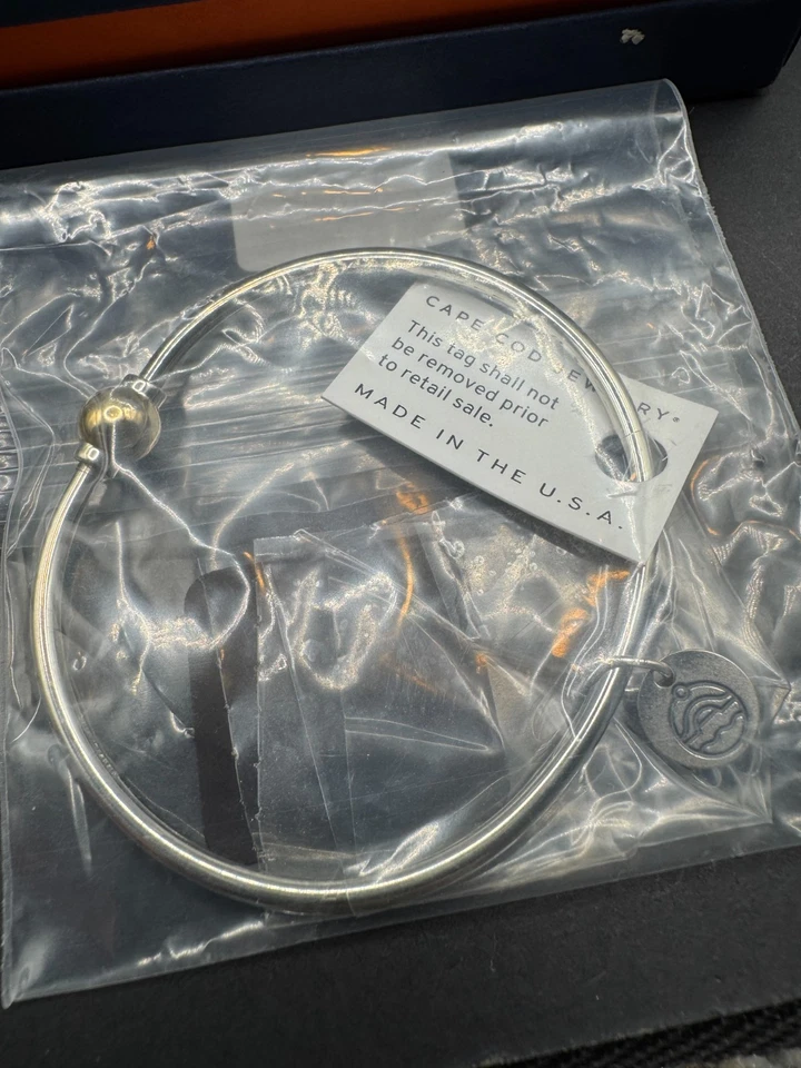 Cape Cod Single Ball Bangle Bracelet 925 Sterling Silver New Box & Paper 6.5 - Image 2 of 4