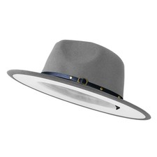 Wide Brim Fedora Hats for Women Men Two Tone Dress Hat Felt Panama Hat