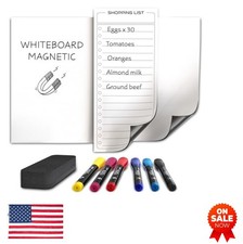 Magnetic Dry Erase Board 8x12 Inch Whiteboard for Fridge with 6 Markers Meal