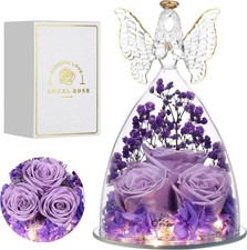Mothers Day Mom Gifts for Women Preserved Flowers in Glass Angel Forever Flowers