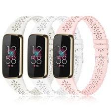 3 Pack Slim Sport Bands with Fitbit Luxe Band for , Soft Silicone Lace Thin H...