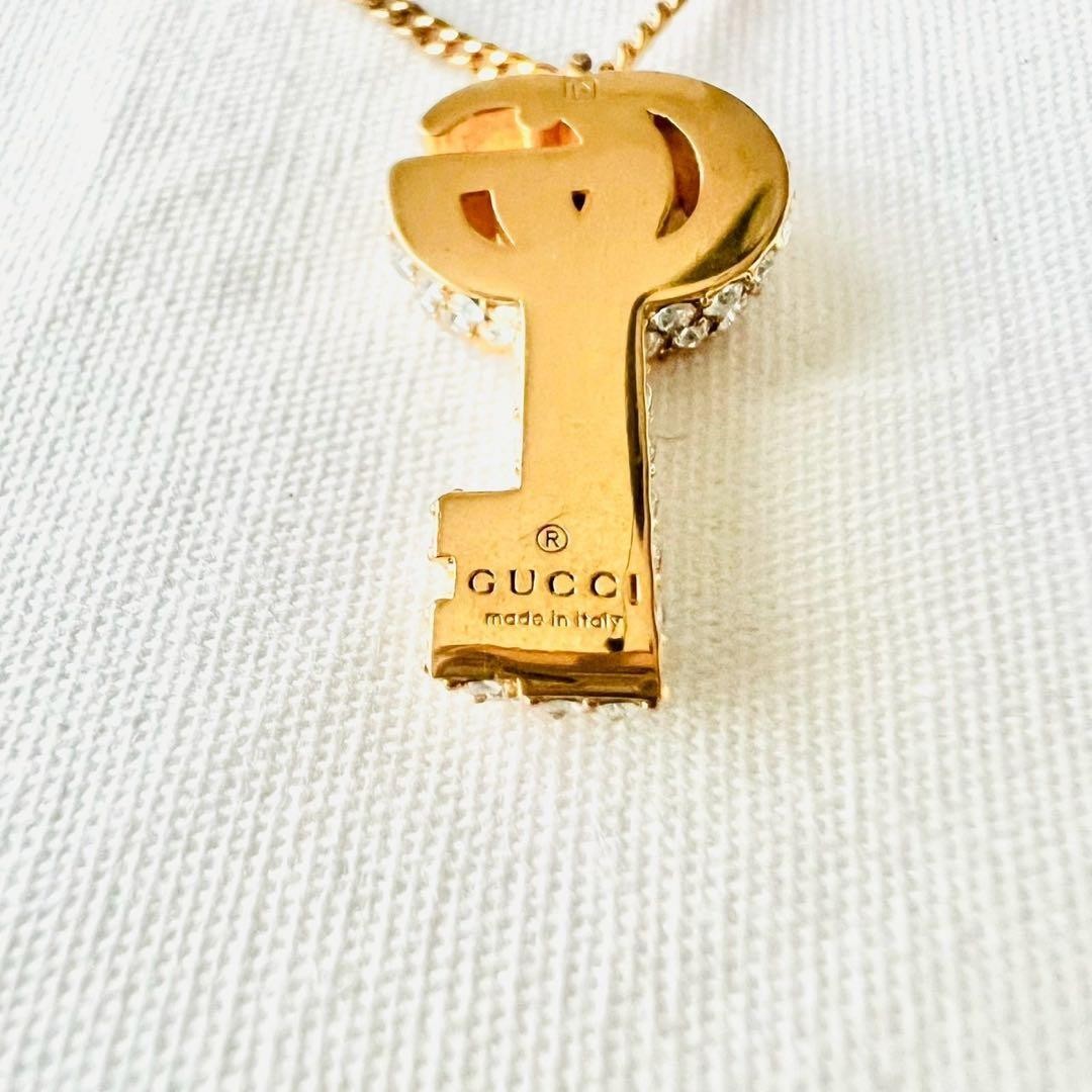 Auth GUCCI Necklace Key Shape Interlocking GG Log… - image 2