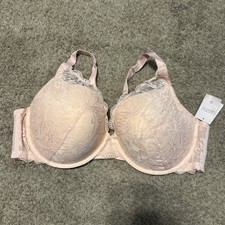 Auden Women  s Size 46D Pink Plus-Size Sublime Lace Push-Up Plunge Underwire Bra