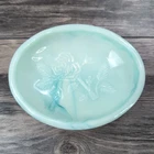 Vtg Jadeite Milk Glass Soap Dish Emboss Rose 70s Victoriana Moonwind AVON