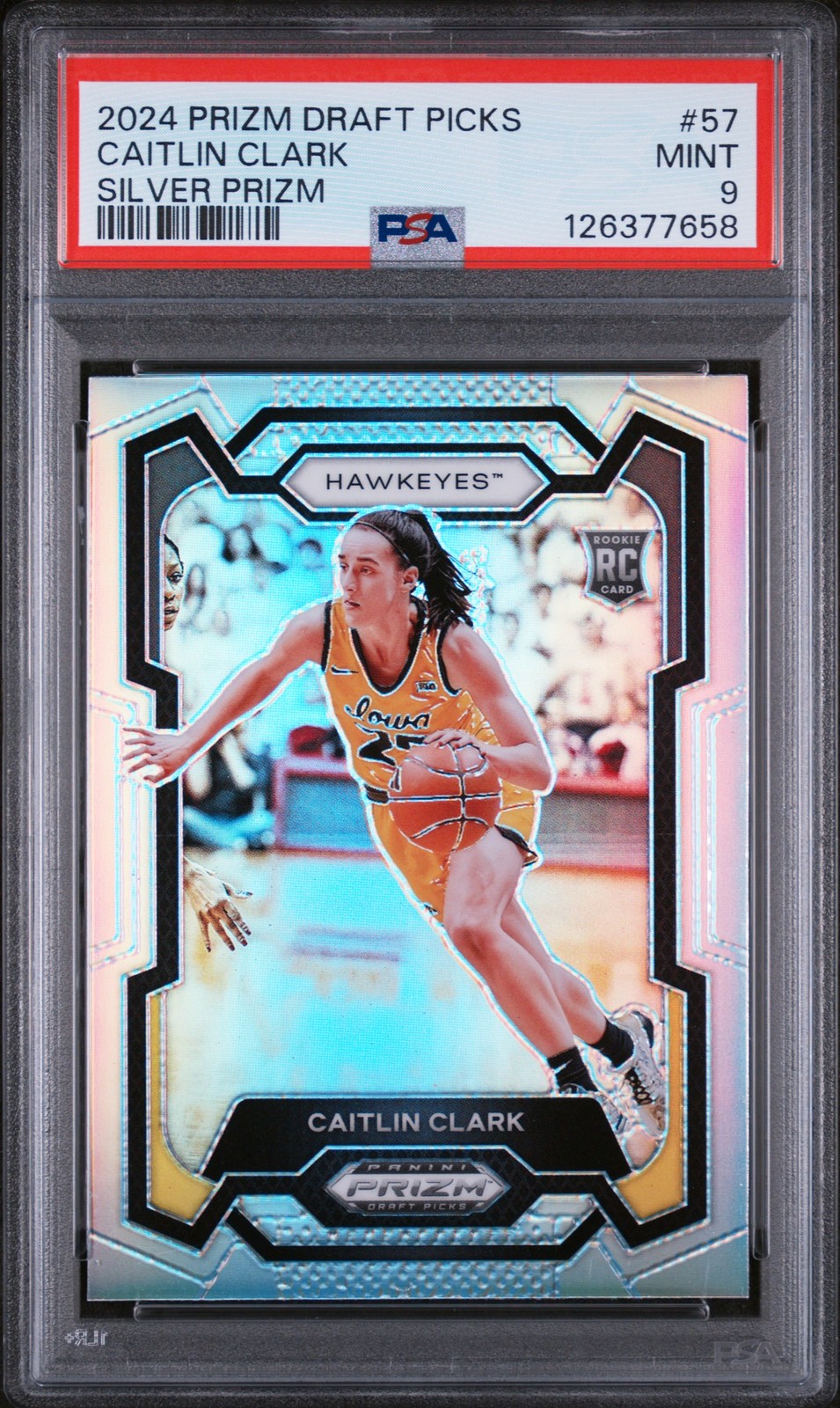 2024 PANINI PRIZM DRAFT PICKS SILVER PRIZM #57 CAITLIN CLARK PSA 9