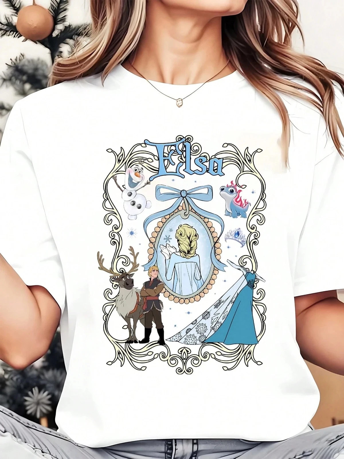 Disney T-Shirt Elsa Mirro Men Women Unisex