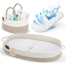 Deluxe Baby Changing Basket for Baby Dresser, Baby Moses Baskets for Newborn,...