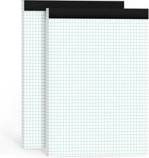 Graph Paper Pads 8.5 x 11, 4x4 Graph Ruled, 2 Pack 1/4 Graph Paper Pads