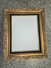 Vintage Beautiful Ornate Gold  Black Deep Well Picture Frame holds 12"x 16" NEW