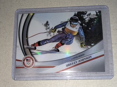 2026 Topps Chrome Winter U.S. Olympics - Breezy Johnson - Refractor 1st + base