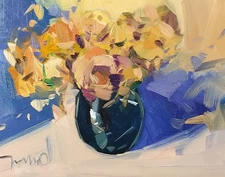 Gorgeous Bold Flowers Painting PRINT by Artist Jose Trujillo 16x20 New Canvas