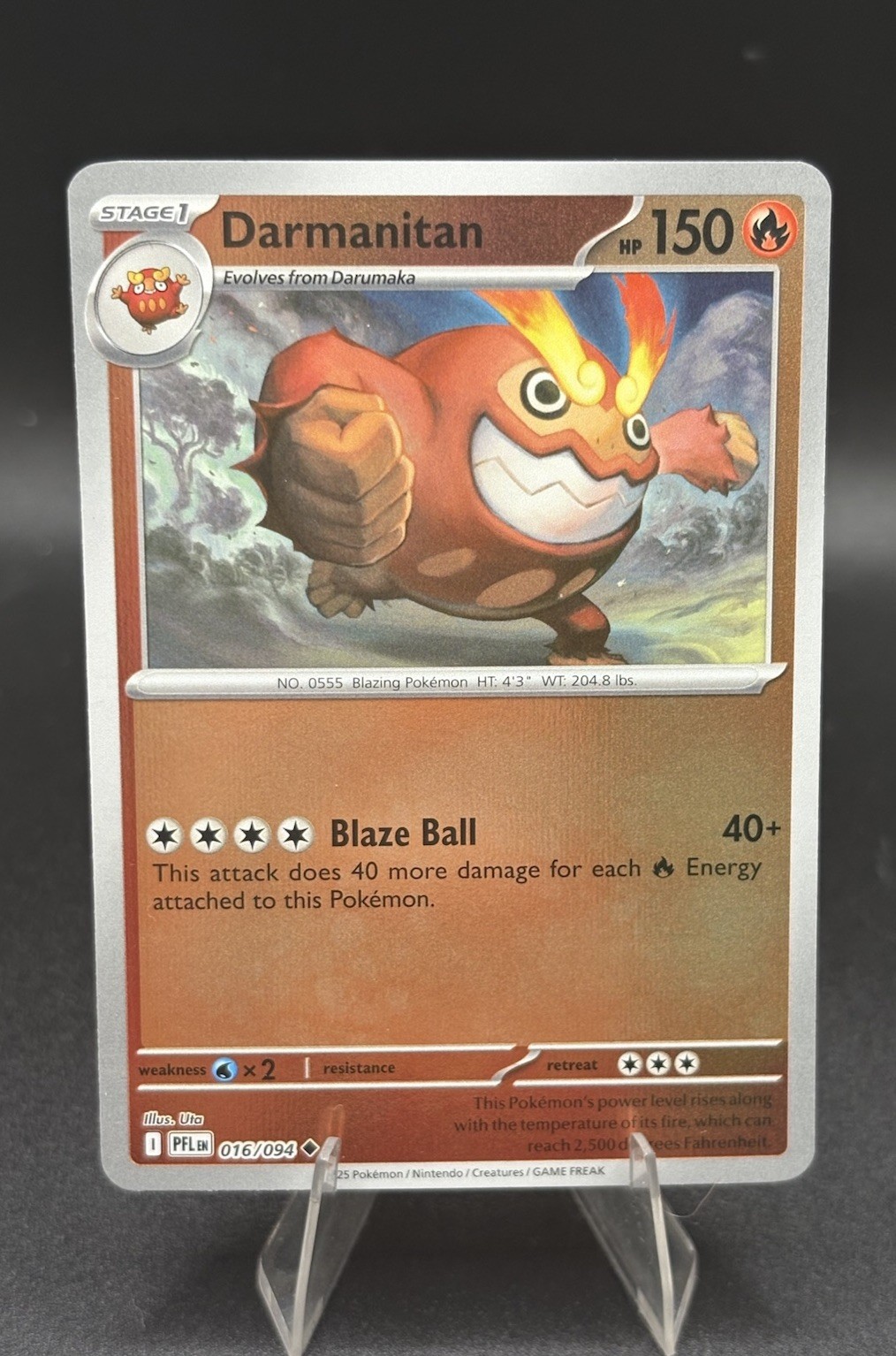Darmanitan 016/094 Pokémon TCG ME02: Phantasmal Flames Reverse Holo NM/M