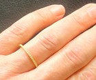 Dainty 1.7mm CZ Yellow Gold Plated Stack Eternity Travel Band Ring Size 6.5 — photo 2