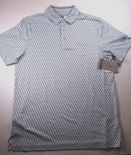 PGA TOUR Men's White Geometric Performance Short Sleeve Polo Shirt NEW XL