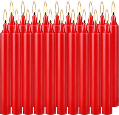 40 Pcs Red Candles, 4'' Red Spell & Chime Candles, Unscented Mini Taper Candle