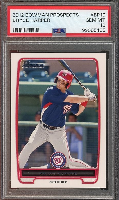 2012 Bowman Prospects #BP10 Bryce Harper RC PSA 10 Washington Nationals 5485