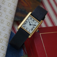 Cartier 1970s Small Tank Must Gold-Plated Plaque 20 Microns 20mm Manual Wind 8