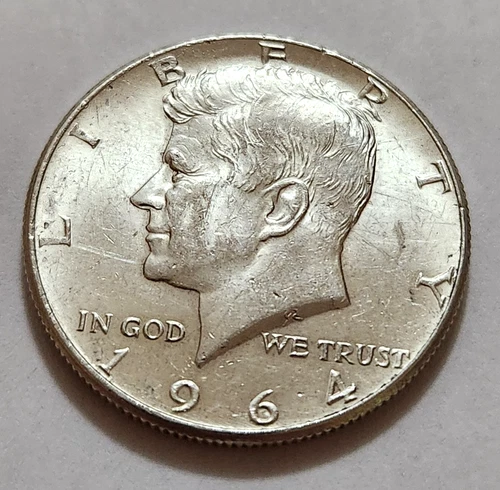 1964 Kennedy Half Dollar • 90% Silver • Circulated • As Shown • Solid    X52