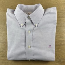 Brooks Brothers Oxford Shirt Mens L Solid Purple Long Sleeve Button OCBD Cotton