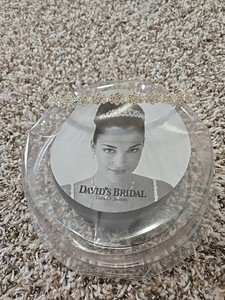 David's Bridal Tiara With Rhinestones Silver Metal