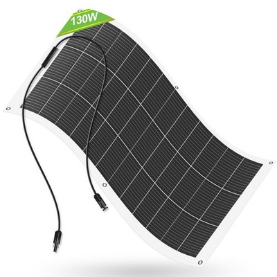 Panel 130W 12BB Monocrystalline Waterproof Lightweight RV Boats Solar ECO-WORTHY