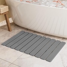 Foldable Stone Bath Mat, Quick Dry 23.5" x 15.4" Rectangular , Dark Gray