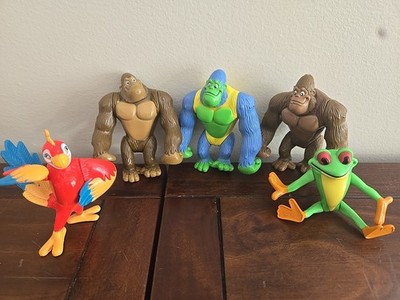 Rainforest Cafe Animals Figures Lot Cha Cha Rio Bamba Frog Gorilla Macaw 