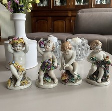 Ceramica Antica 4 Putti Statuine Bisquit Ceramica Porcellana Arredamento Vintage