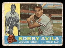 1960 Topps #90 Bobby Avila - Milwaukee Braves (Low Grade)