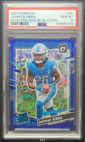 Jahmyr Gibbs [Optic Preview Blue Scope] #331 2023 Panini Donruss card