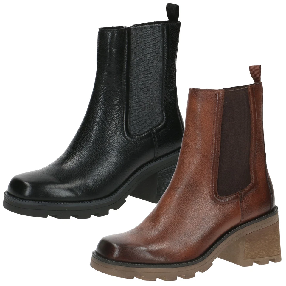 Caprice Damen Stiefelette Leder Stretch Profilsohle modern Absatz 9-25425-41