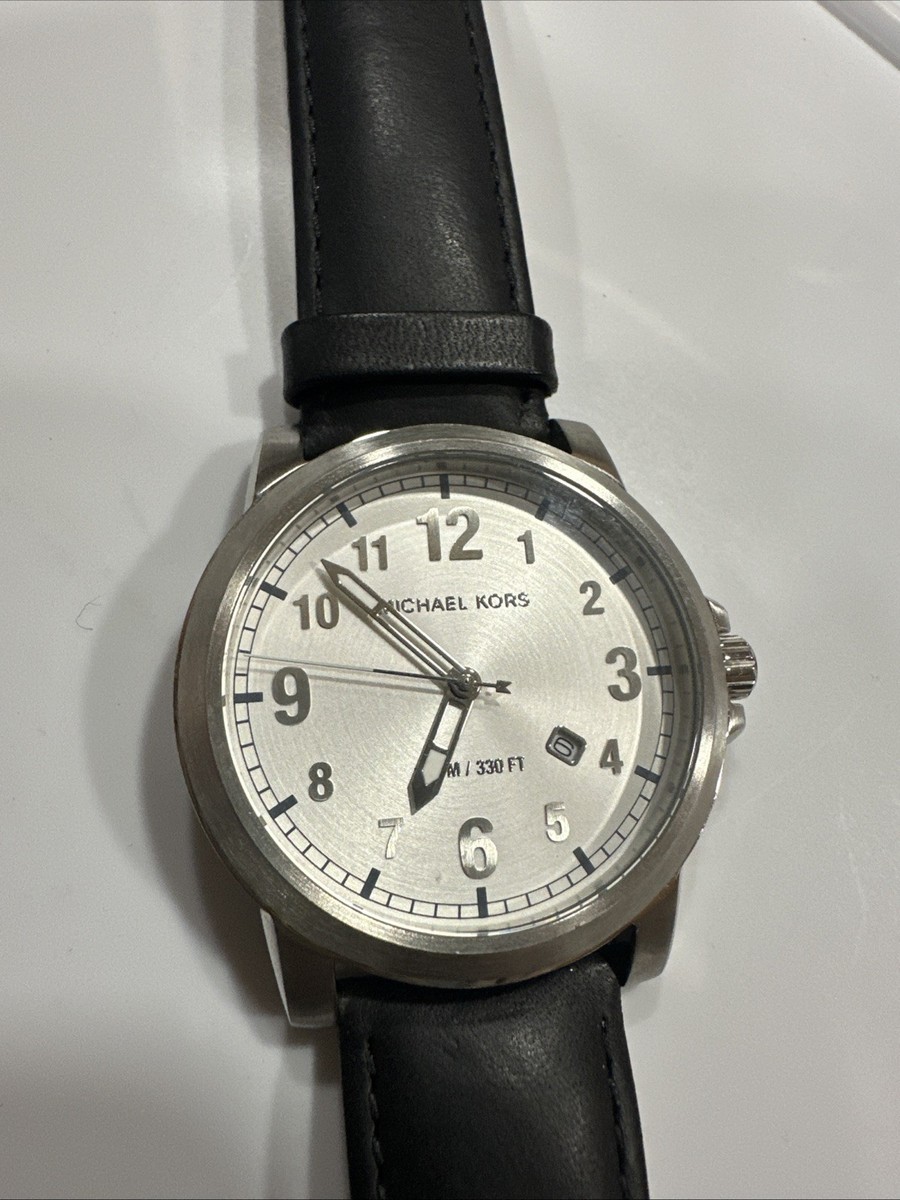 Michael Kors MK-8590 Men Quartz Black Leather Band Watch | eBay display picture 3