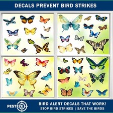 PESTEZE Colorful Butterflies Anti Strike Static Cling Decals for Windows
