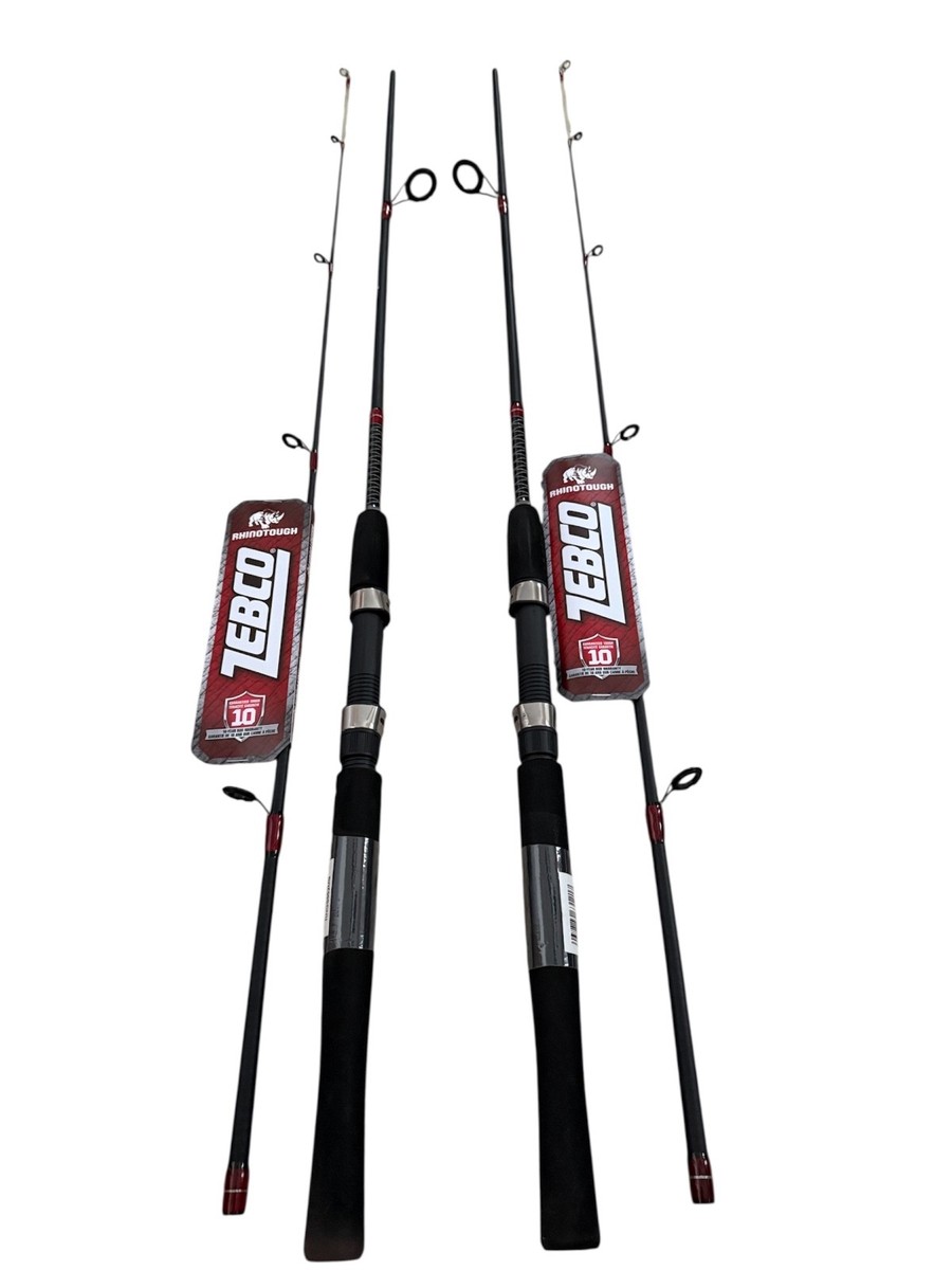 2 LOT Zebco Rhino Tough 6'6 2pc Spinning Rod RNGs662MB | eBay
