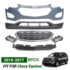 Front Bumper Cover Grille Assembly Kit For Chevy Equinox 2016 2017 w/ Fog Light