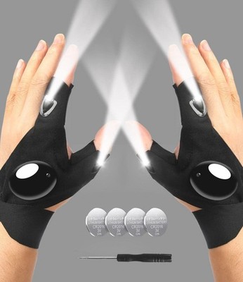 LED Flashlight Gloves Cool Gadgets Gifts for Men Dad Hands Free Finger Light
