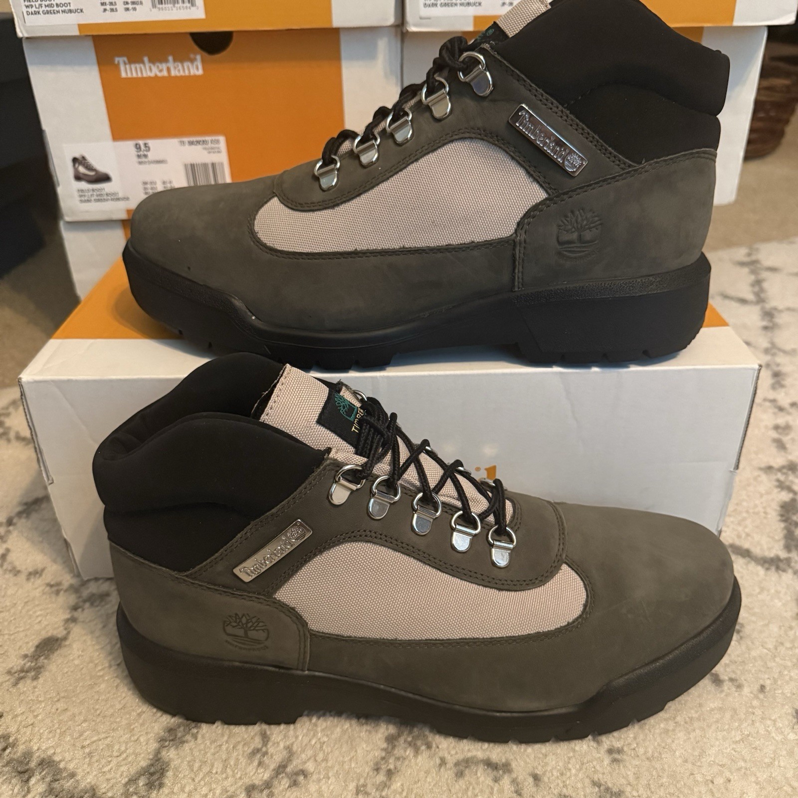 Timberland Waterproof Field Boot Dark Green Olive Nubuck Men's Boots